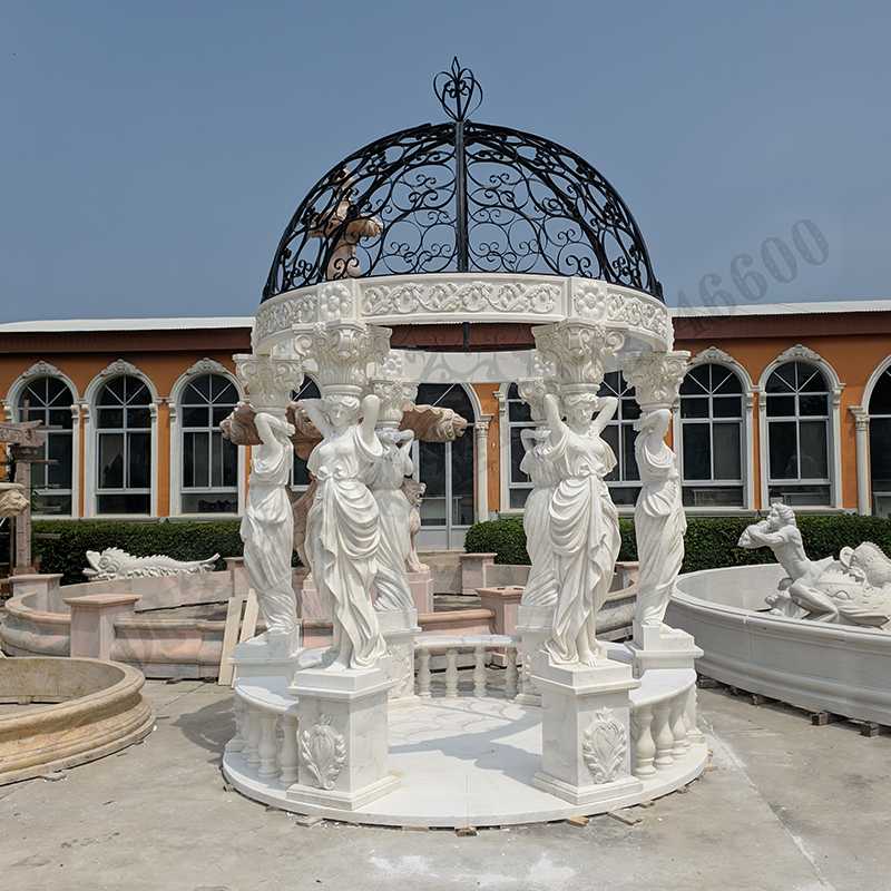 歐式人物涼亭，歐式石雕涼亭，石雕人物涼亭