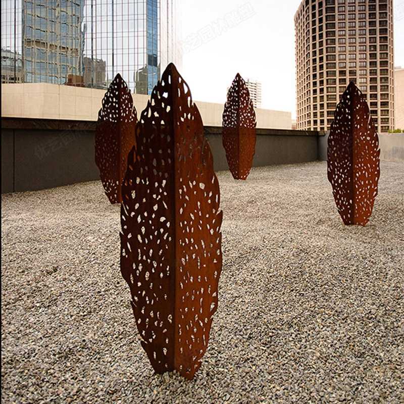 耐候鋼雕塑,耐候鋼樹葉雕塑