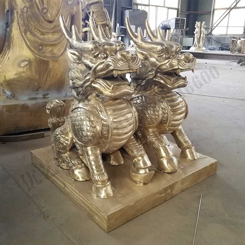 銅麒麟擺件,風水麒麟擺件,傳統(tǒng)麒麟雕塑